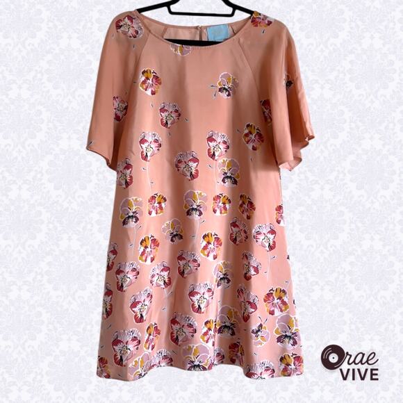 CeCe Blush Flutter Sleeve Flowy Floral Shift Dress -Size 8 - Picture 1 of 6